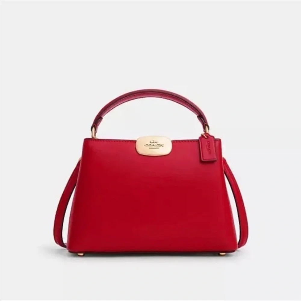 NWT！2PCS COACH Eliza Mini Carryall Bag（CW040）Gold/BoRed  and Eliza Wallet（CP254） - Picture 7 of 16